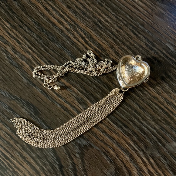 ❤️ Big Heart - Clear Faceted Stone Heart Pendant Gold Tone Long Necklace ❤️ - Picture 4 of 8